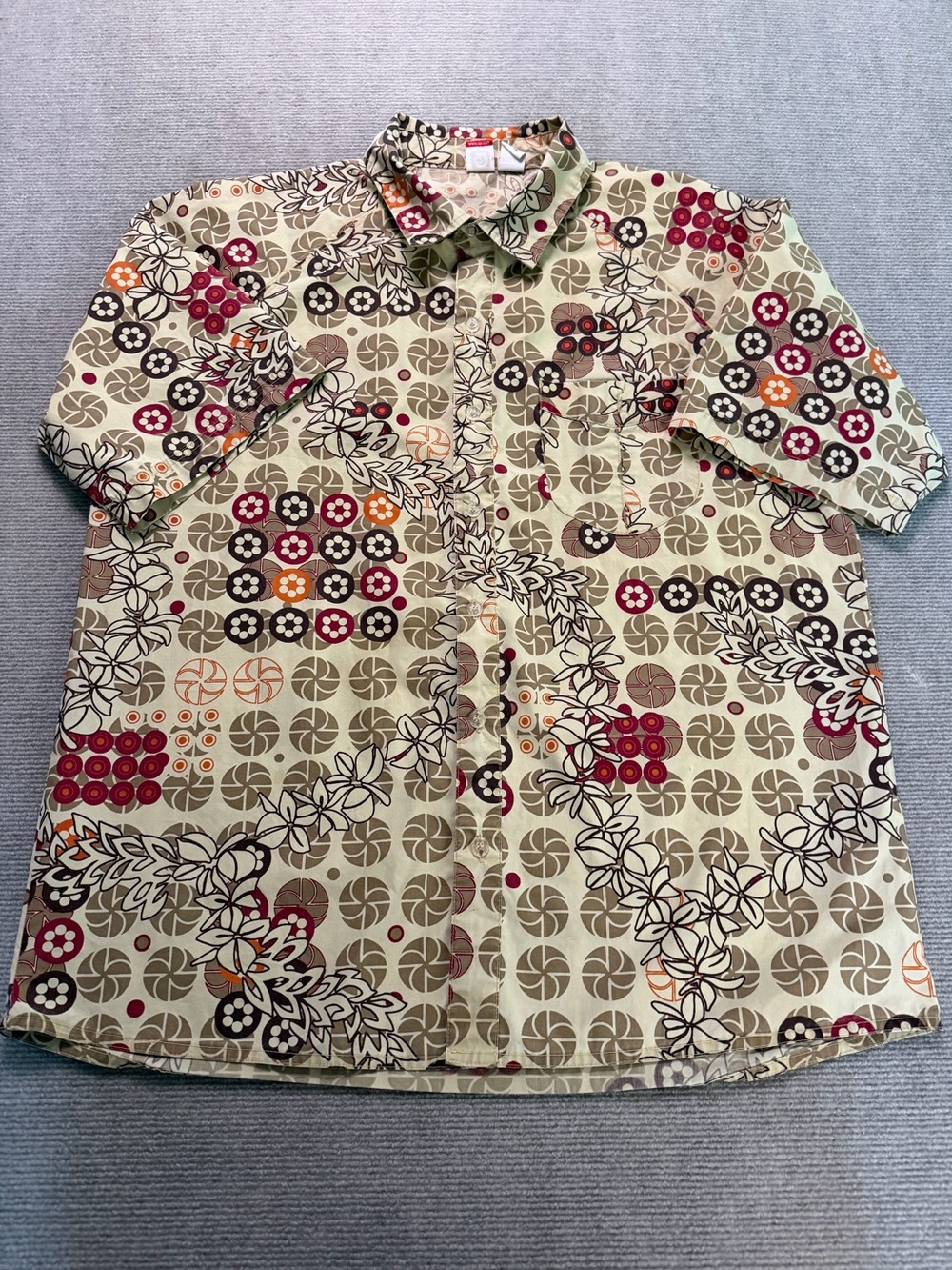 Vintage OP Ocean Pacific Crinkled Cotton Surf Camp Shirt Large Retro Y2K Floral